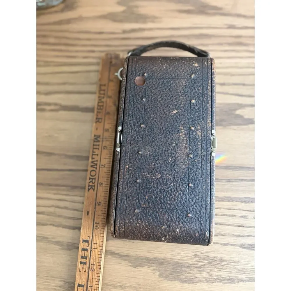 Antique Kodak No. 3A Folding Pocket Camera Model C Red Leather Bellows With Case